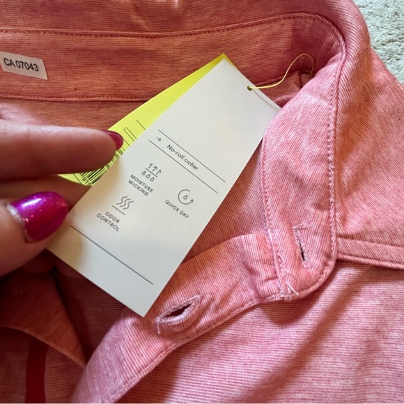 NWT All in Motion mens pink polo shirt quick dry moisture wicking Size XXL - Picture 7 of 8